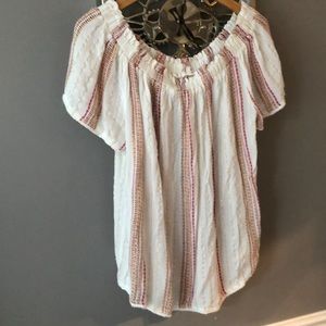 Cream and read off shoulder top